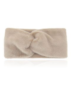 LGT JWLS Zachte Gebreide Hoofdband met Vachtachtige Look - Heerlijk Zacht - Licht Bruin