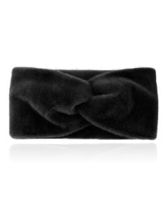LGT JWLS Zachte Gebreide Hoofdband met Vachtachtige Look - Heerlijk Zacht - Zwart