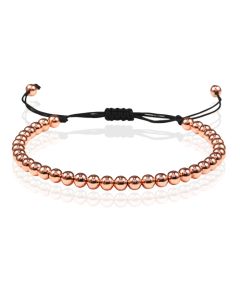 MacramÃ© Armband Dames - 5mm RosÃ© gouden Kralen