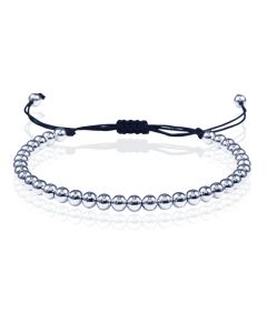 MacramÃ© Armband Dames - 5mm Zilveren Kralen