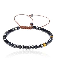 Memphis Armband Natuursteen - 4mm Facetkraal Dark