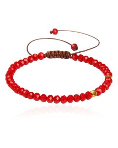 Memphis Armband Natuursteen - 4mm Facetkraal Red