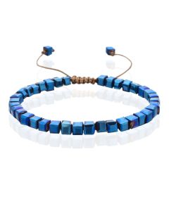 Memphis Bohemia Kralen Armband - 4mm Kristal Glas Donkerblauw