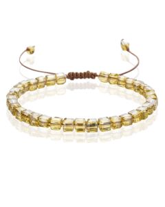 Memphis Bohemia Kralen Armband - 4mm Kristal Glas Geel