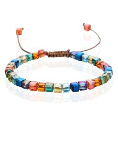 Memphis Bohemia Kralen Armband - 4mm Kristal Glas Multi