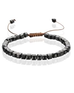 Memphis Bohemia Kralen Armband - 4mm Kristal Glas Zwart