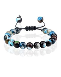 Memphis Dames Armband 8mm Kralen - Blue fire