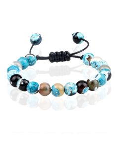 Memphis Dames Armband 8mm Kralen - Light Blue Fire