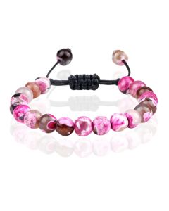 Memphis Dames Armband 8mm Kralen - Rose Red Fire