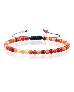 Memphis Fire  Armband Natuursteen Kralen - Red Striped