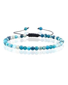 Memphis Fire Armband Natuursteen Kralen - Blue Striped