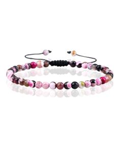 Memphis Fire Armband Natuursteen Kralen - Rose Red Fire