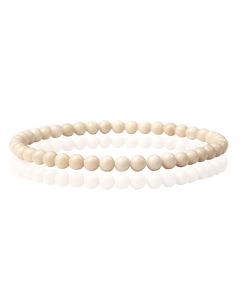 Memphis Natuursteen Armband - 4mm Fossil