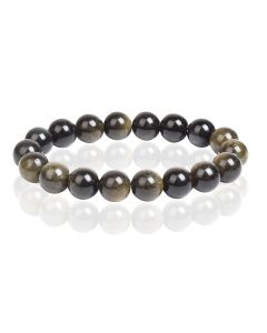 Memphis Natuursteen Armband 10mm - Gold Obsidian