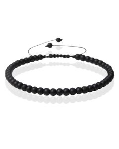 Memphis No.1 Armband - 4mm Agate Black Matte