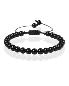 Memphis No.2 Natuursteen  Armband Dames - 6mm Black Agate