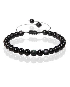 Memphis No.2 Natuursteen  Armband Dames - 6mm Color Obsidian