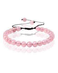 Memphis No.2 Natuursteen  Armband Dames - 6mm Pink Quartz
