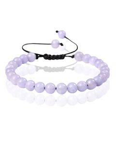 Memphis No.2 Natuursteen  Armband Dames - 6mm Purple Angle Stone