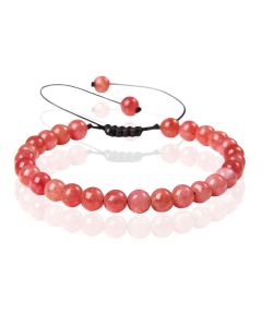 Memphis No.2 Natuursteen  Armband Dames - 6mm Red Angle