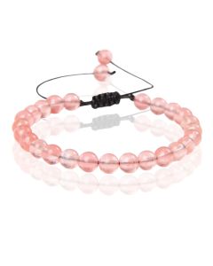 Memphis No.2 Natuursteen  Armband Dames - 6mm Red Watermelon