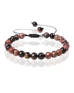Memphis No.2 Natuursteen  Armband Dames - 6mm Rhodonite