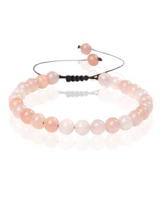 Memphis No.2 Natuursteen  Armband Dames - 6mm Roze Aventurijn