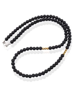Memphis Accessoires Heren Ketting van Matte Agaat Kralen - Natuursteen - 6mm