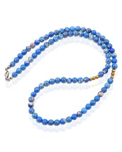 Memphis Accessoires Heren Ketting van Sodalite Kralen - Natuursteen - 6mm 