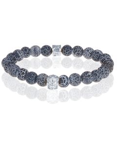 Memphis armband Frosted Agaat Silver Skull