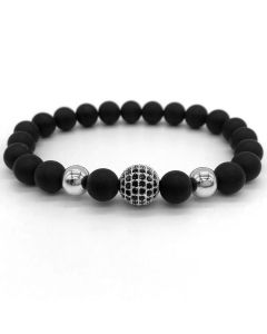 Memphis armband Matte Agaat kralen Zirconia Ball