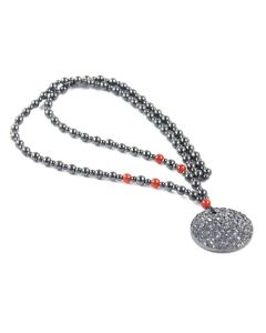 Memphis heren ketting Magnetische Hematiet kralen Rode Onyx Amulet