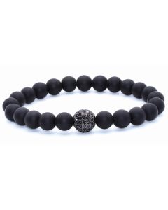 Memphis kralen armband Agaat Pave Bead Black