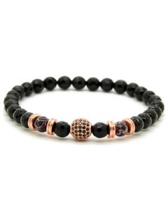 Memphis kralen armband Facet Onyx Rose