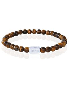Memphis Kralen Armband Geel Tijgeroog & Silver