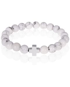 Memphis kralen armband Howliet Zilver Kruis