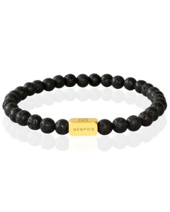 Memphis Kralen Armband Lavasteen & Gold 
