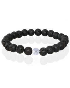 Memphis Kralen Armband Lavasteen & Silver