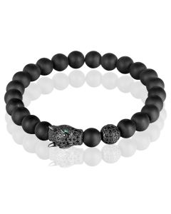 Memphis kralen armband Luipaard Zwart