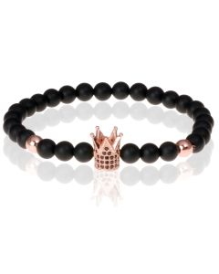 Memphis kralen armband Matte Agaat Crown Rose