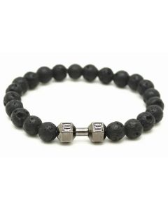 Memphis kralen armband Matte Onyx Dumbbell Zwart