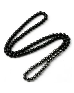 Memphis kralen ketting Heren Onyx Hematiet Zwart- 85cm