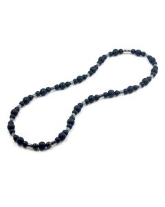Memphis kralen ketting Mat Agaat Hematiet - 55cm