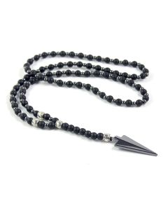 Memphis kralen ketting Zwart Onyx Hematiet Pijlpunt