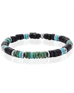 Memphis Kralenarmband Turquoise Groen Zwart