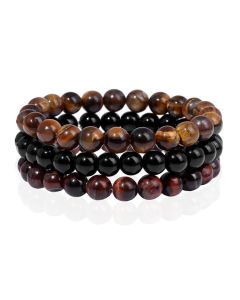 Memphis Stacked Heren Armbanden set - 8mm Tiger 1