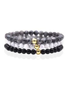 Memphis Stacked Kralen Armbanden set - 6mm Light