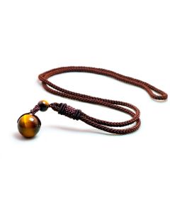 Memphis Touw ketting met Tijgeroog kraal hanger