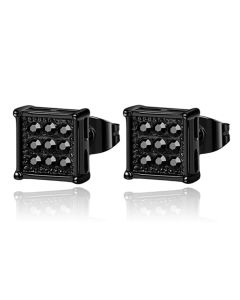 Mendes Heren Oorbellen - Nine Stone Stud Black
