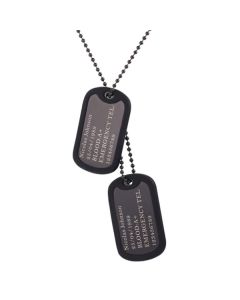 Mendes Dogtag kettinghanger edelstaal Zwart